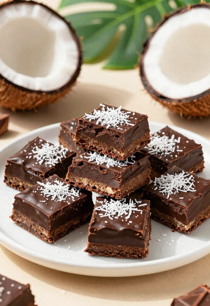 12 Dark Chocolate Dessert Recipes for Rich Indulgent Treats - 4. Decadent Dark Chocolate Coconut Bars 1