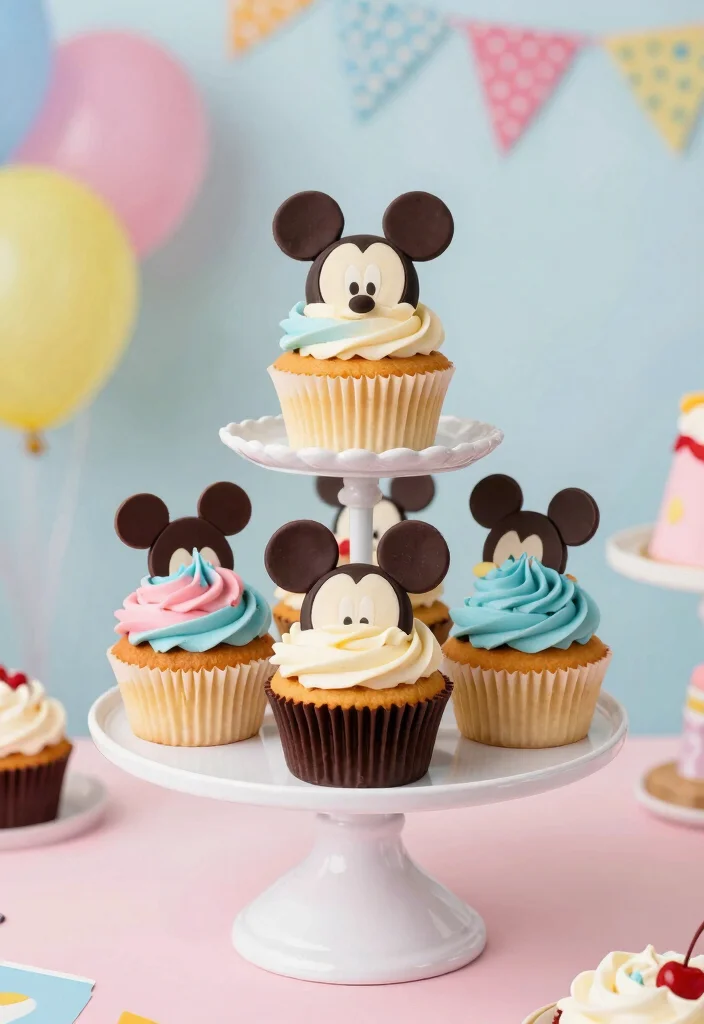 12 Disney Dessert Recipes Inspired by Park Favorites - 6. Whimsical Mickey Mouse Cupcakes 1