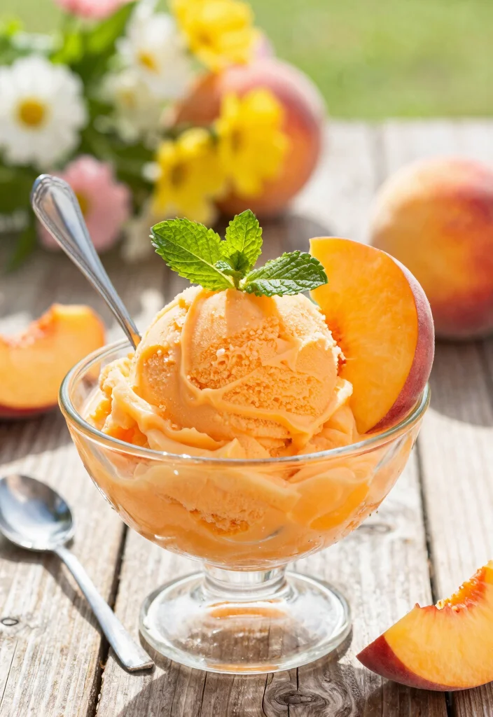 12 Easy Fruit Dessert Recipes for Fresh Naturally Sweet Treats - 5. Peach Sorbet 1
