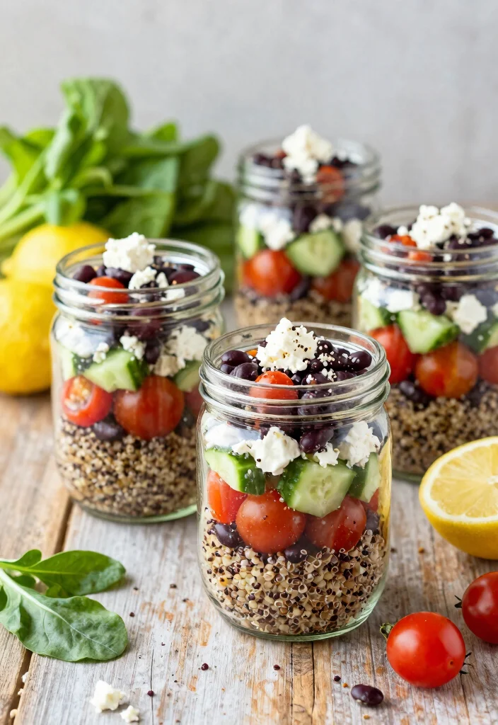 12 Easy Healthy Snack Recipes for Busy Days - 9. Quinoa Salad Jars 1