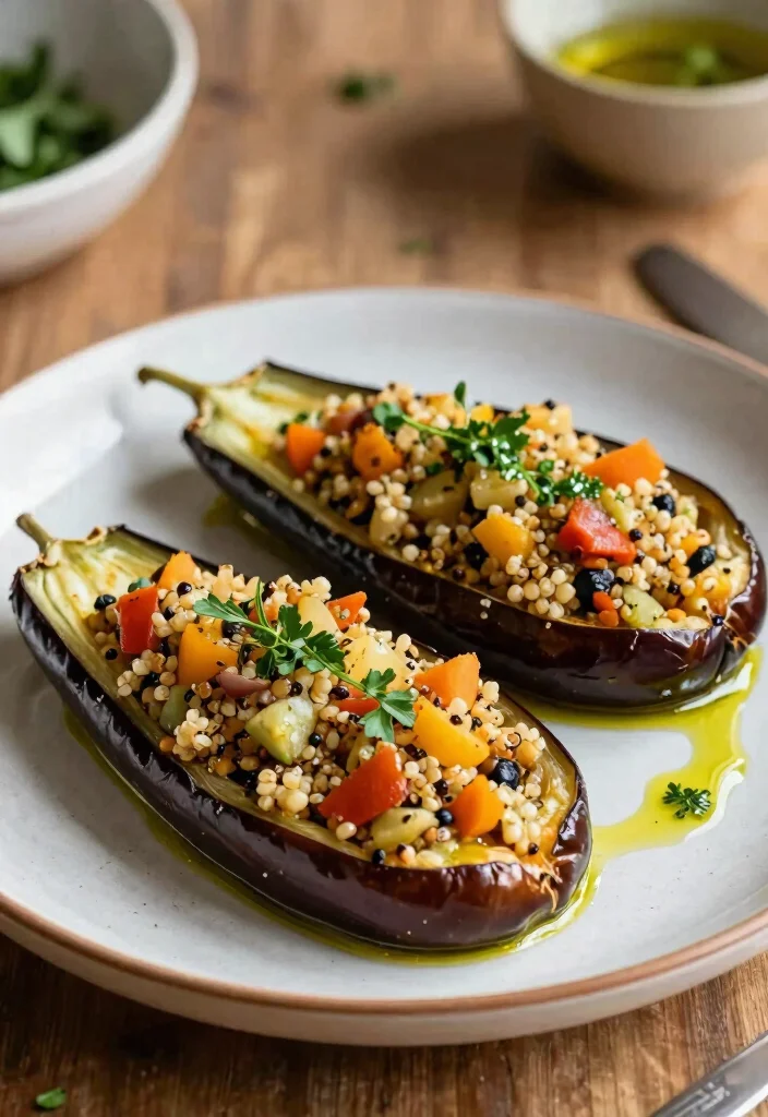 12 Eggplant Dinner Recipes for Hearty Savory Dishes - 6. Baked Stuffed Eggplant 1