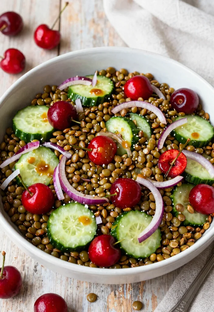 12 Healthy Cherry Recipes for Sweet and Savory Meals - 9. Cherry Lentil Salad 1