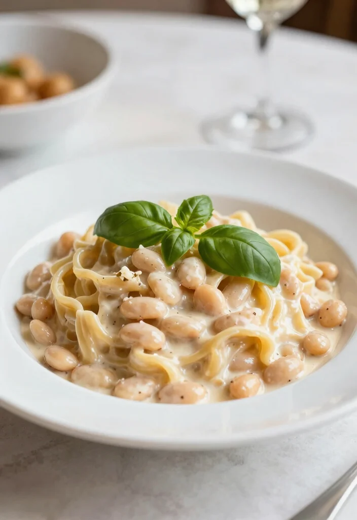 12 Healthy Legume Recipes for Plant-Based Protein Meals - 6. Creamy White Bean Pasta 1