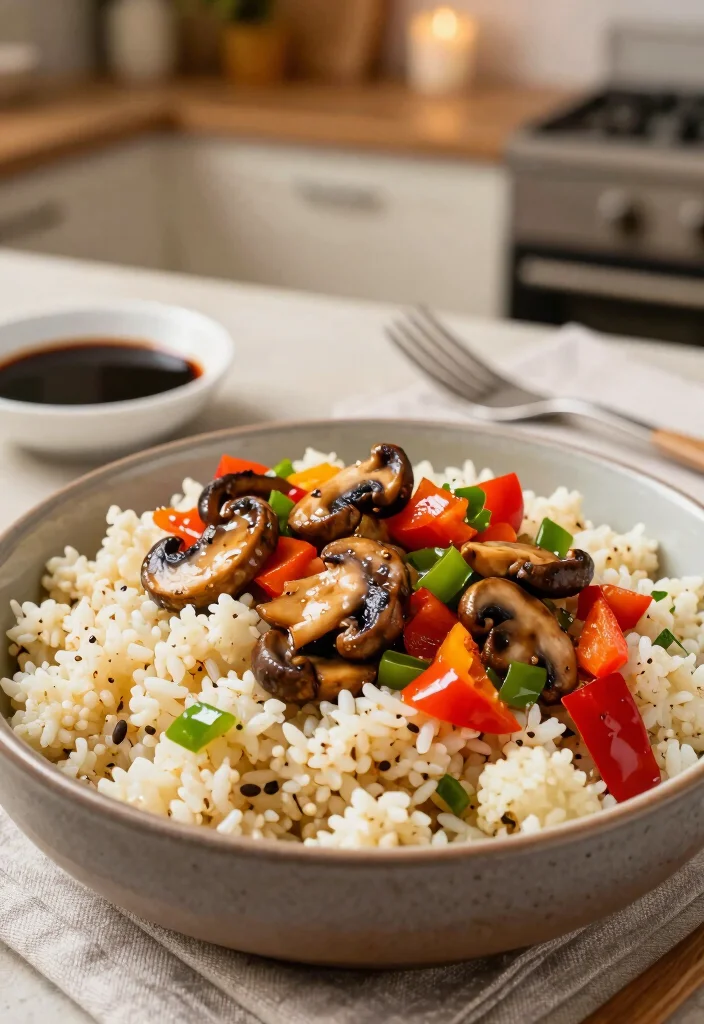 12 Healthy Mushroom Recipes for Simple Savory Dishes - 11. Mushroom Cauliflower Rice Bowl 1