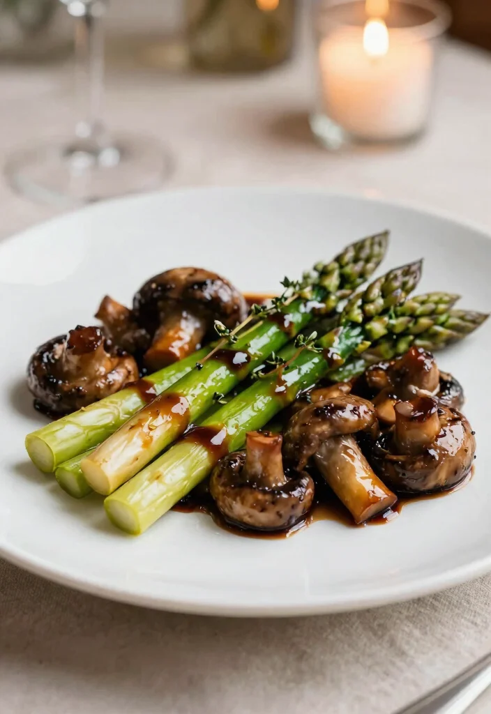 12 Healthy Mushroom Recipes for Simple Savory Dishes - 7. Balsamic Glazed Mushrooms and Asparagus 1