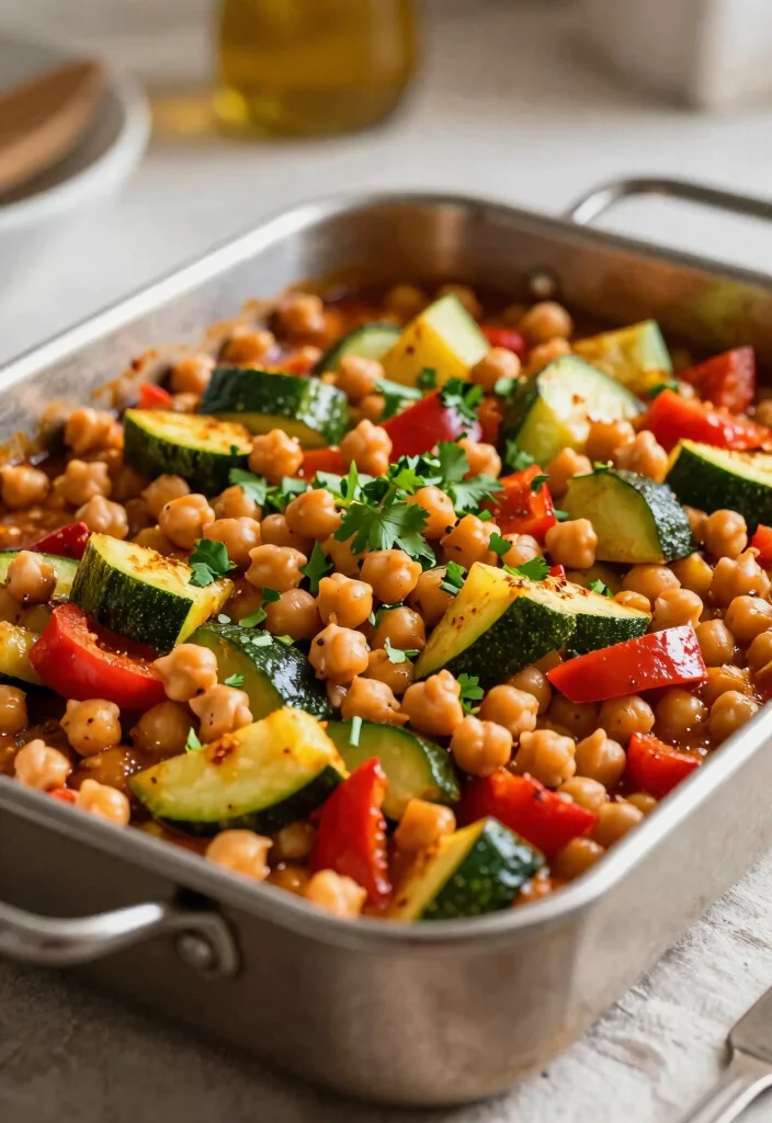 12 Healthy Sheet Pan Recipes for Easy Balanced Meals - 11. Moroccan Spiced Vegetable & Chickpea Stew 1
