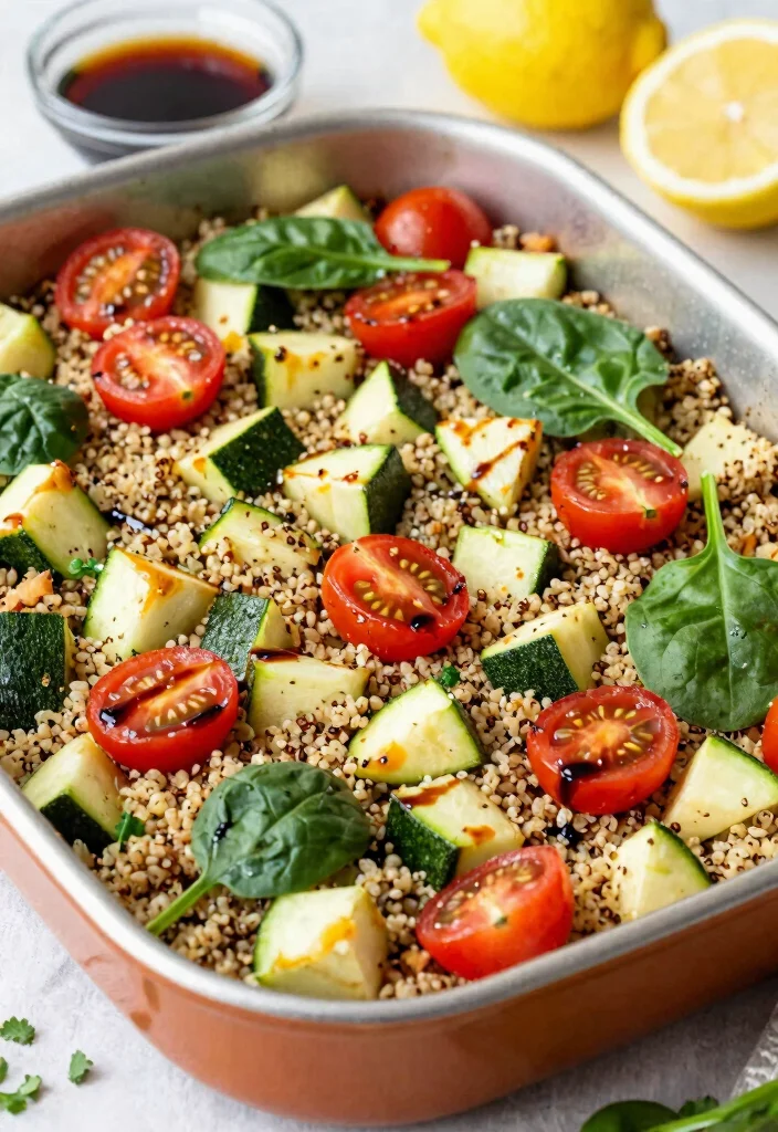 12 Healthy Sheet Pan Recipes for Easy Balanced Meals - 2. Mediterranean Quinoa & Veggie Bake 1
