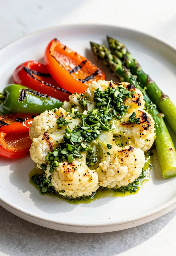 12 Keto BBQ Recipes for Smoky Low Carb Flavor - 5. Smoky Cauliflower Steaks with Chimichurri 1