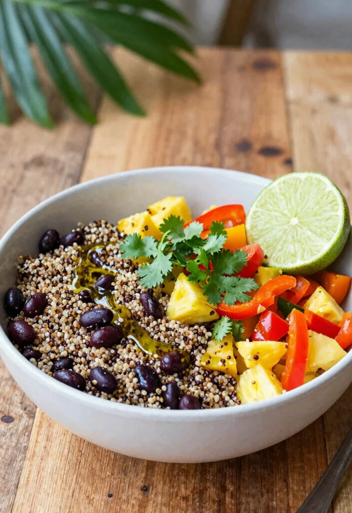 12 Pineapple Dinner Recipes for Sweet Savory Balance - 7. Pineapple and Black Bean Quinoa Bowl 1