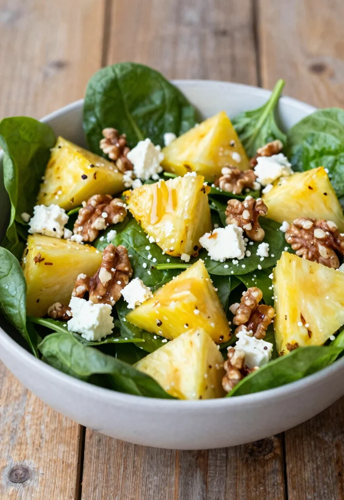 12 Pineapple Dinner Recipes for Sweet Savory Balance - 8. Pineapple and Spinach Salad 1
