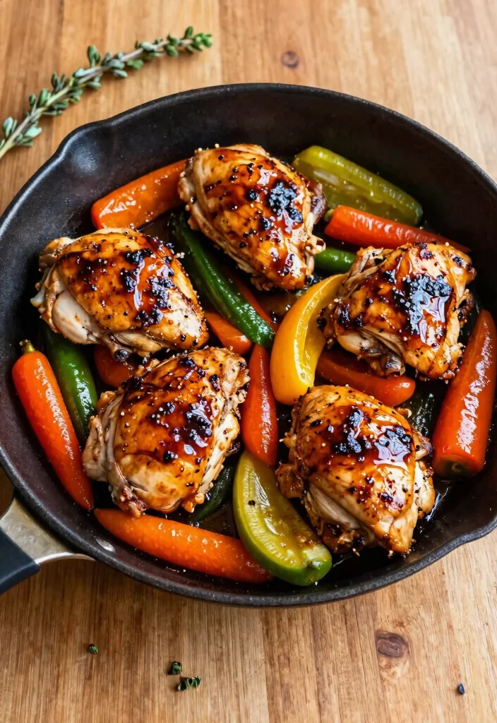 12 Skillet Dinner Recipes for Easy One Pan Cooking - 8. Balsamic Chicken and Veggies 1