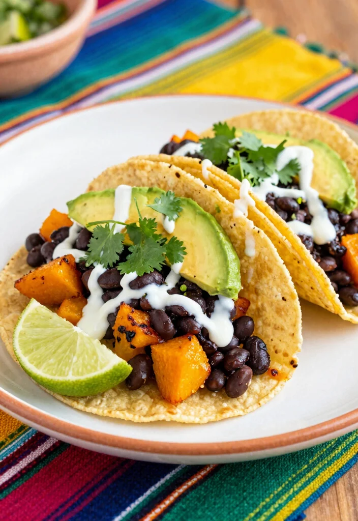 12 Squash Dinner Recipes for Cozy Seasonal Meals - 3. Spicy Roasted Pumpkin and Black Bean Tacos 1