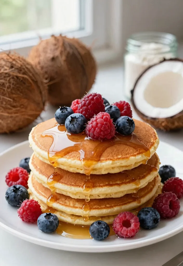 12 Vegan Breakfast Recipes for Simple Morning Fuel - 1. Coconut Flour Pancakes 1
