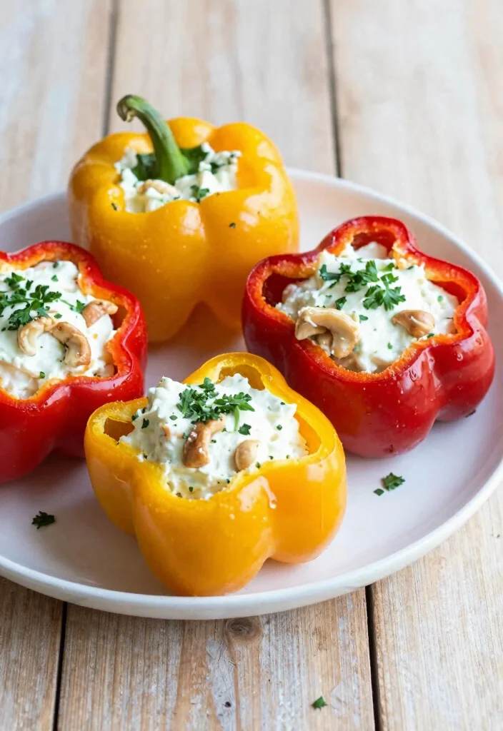 12 Vegan Cashew Recipes for Creamy Dairy Free Dishes - 9. Cashew Cheese Stuffed Peppers 1