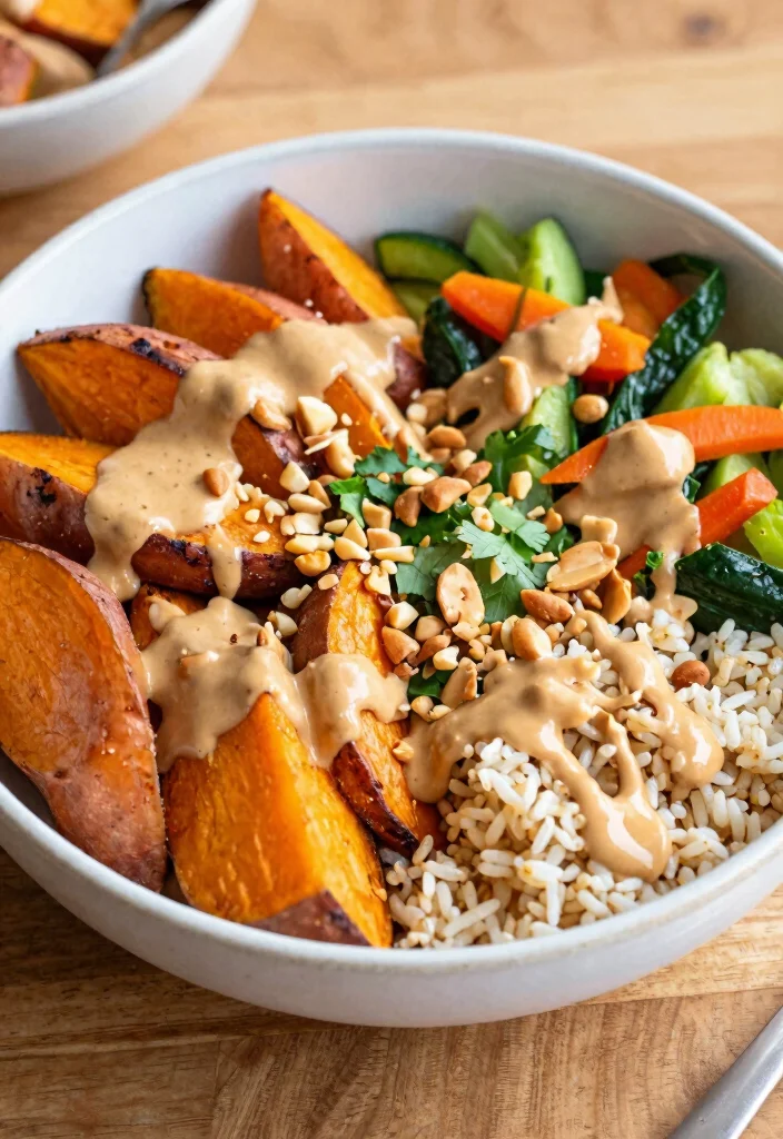 12 Vegan Meal Prep Recipes for Easy Weekly Planning - 5. Thai Peanut Sweet Potato Buddha Bowl 1