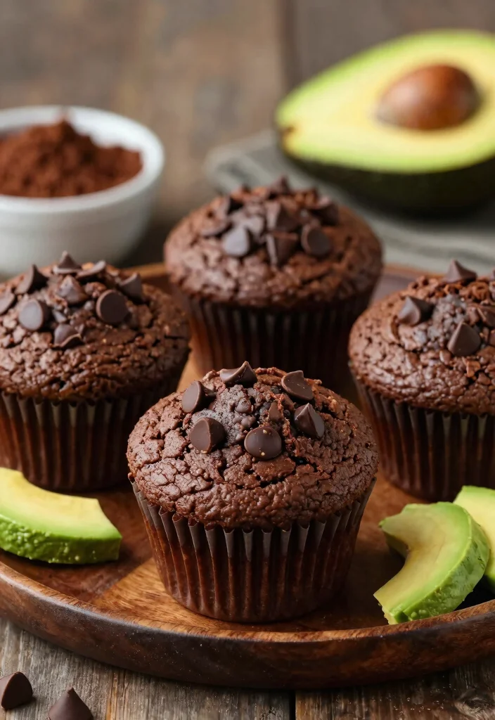 12 Vegan Muffin Recipes for Soft Sweet Baking - 10. Avocado Chocolate Muffins 1