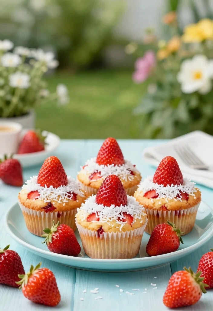12 Vegan Muffin Recipes for Soft Sweet Baking - 9. Strawberry Coconut Muffins 1