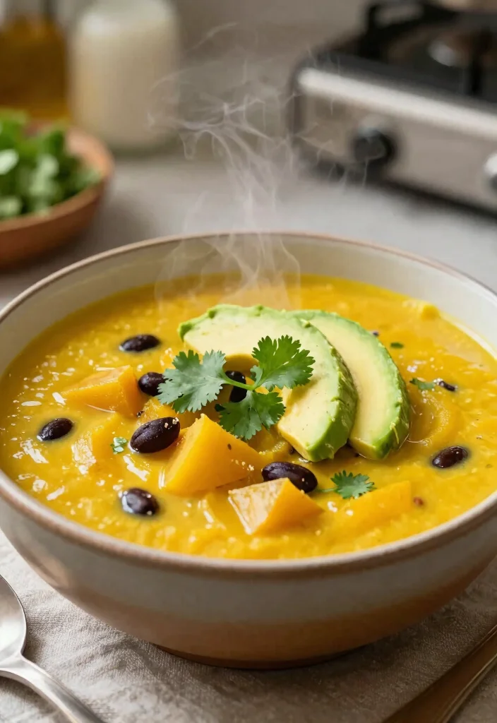 12 Vegan Yellow Squash Recipes for Light Seasonal Meals - 11. Spicy Yellow Squash and Black Bean Soup 1