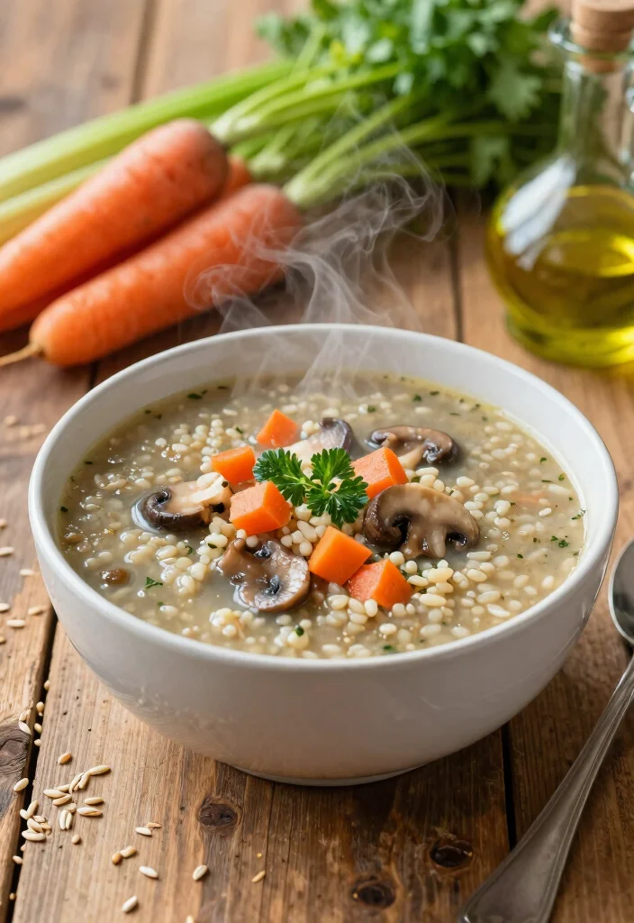 12 Winter Healthy Recipes for Cozy Nourishing Meals - 1. Hearty Vegan Mushroom and Barley Soup 1