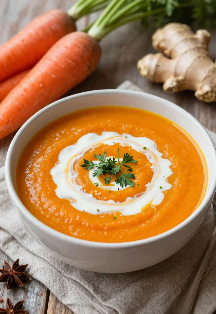 12 Winter Healthy Recipes for Cozy Nourishing Meals - 11. Ginger-Spiced Carrot Soup 1