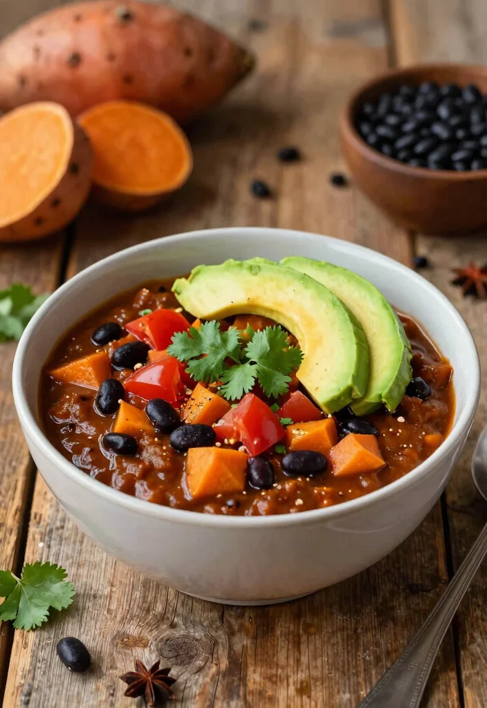 12 Winter Healthy Recipes for Cozy Nourishing Meals - 3. Spiced Sweet Potato and Black Bean Chili 1