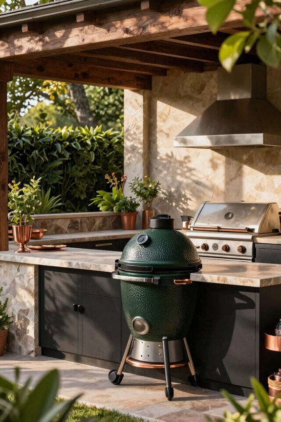 Green Egg Outdoor Kitchen Ideas for Your Dream Space 3 base system for expanding weatherproof outdoor kitchen