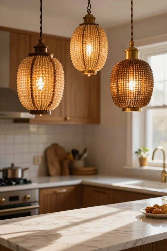 10 Kitchen Lighting Ideas to Brighten Your Space 6 beaded and lantern inspired pendants
