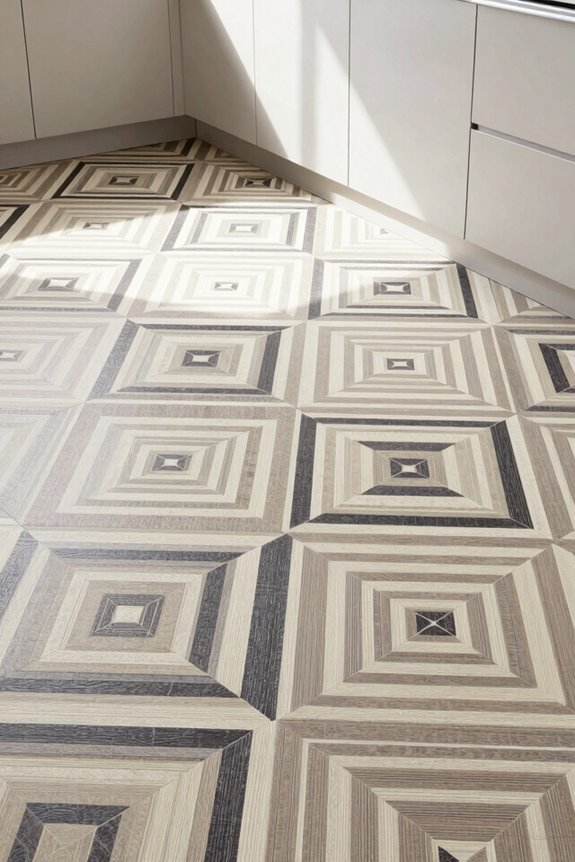 bold color blocked geometric inlays
