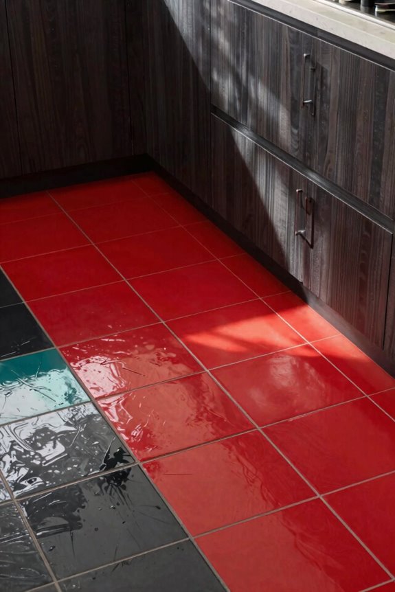 7 Kitchen Flooring Ideas That Transform Your Space 4 bold red kitchen floor anchors design