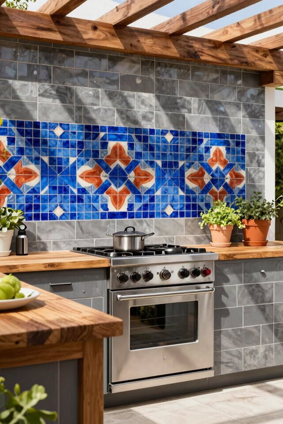 7 Outdoor Kitchen Tile Ideas That Transform Your Space 4 budget friendly porcelain with mixed textures