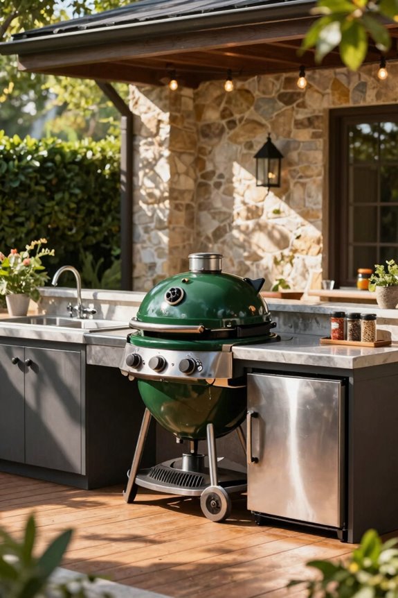 Green Egg Outdoor Kitchen Ideas for Your Dream Space 5 eggspander multi zone cooking accessories