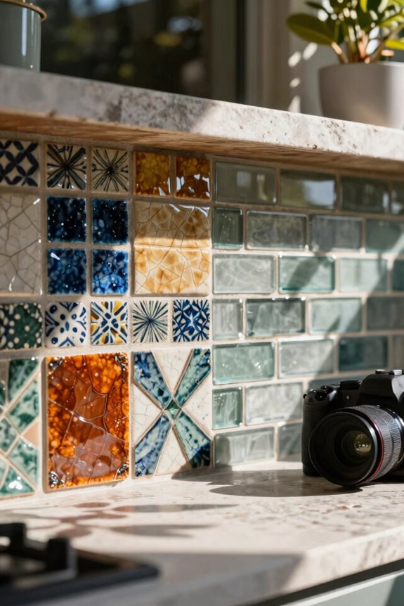 7 Outdoor Kitchen Tile Ideas That Transform Your Space 2 hex glass ceramic artisan backsplash