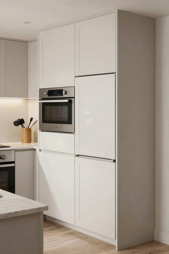 5 Neutral Kitchen Ideas That Never Go Out of Style 5 integrated appliances with timeless hardware