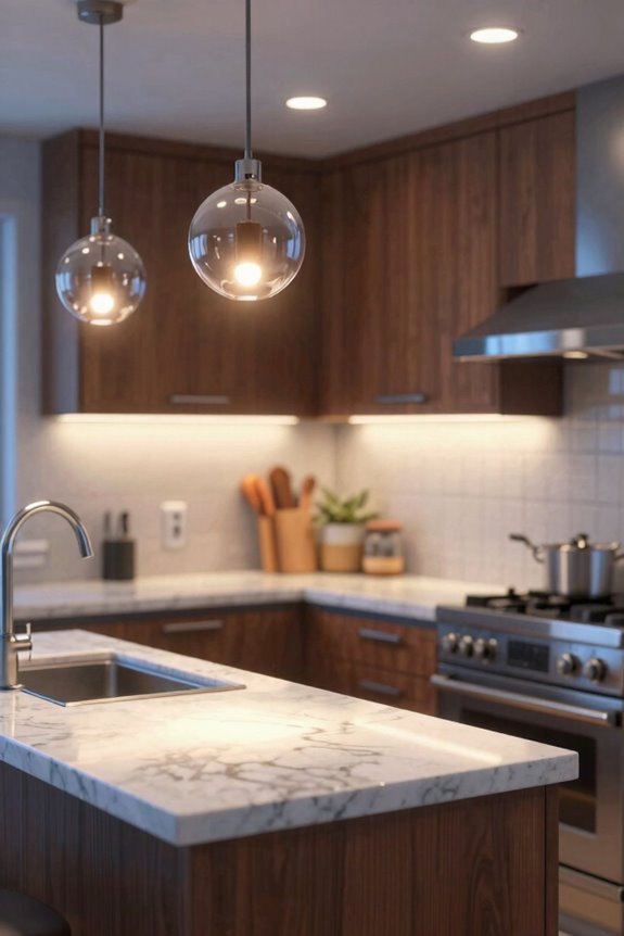 layered lighting for kitchen design