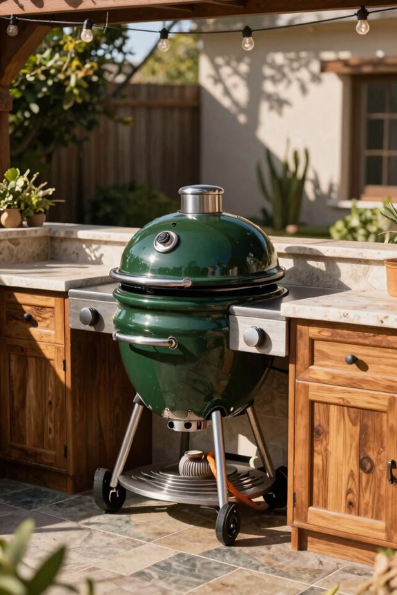 Green Egg Outdoor Kitchen Ideas for Your Dream Space 9 level site seal measure frame