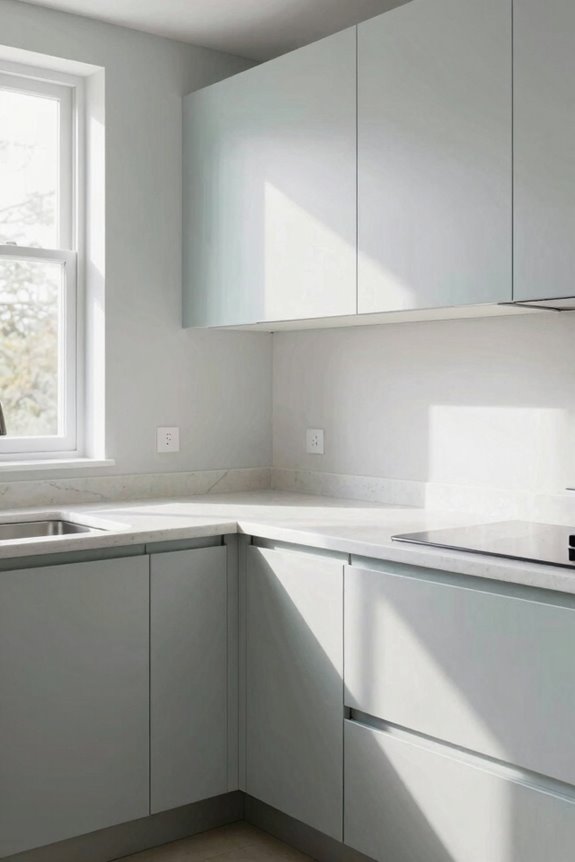 light neutrals enlarge small kitchens