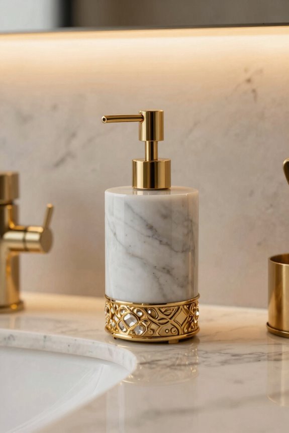10 Stylish Kitchen Soap Dispenser Ideas to Elevate Your Sink Area 7 luxe sink with opulence materials