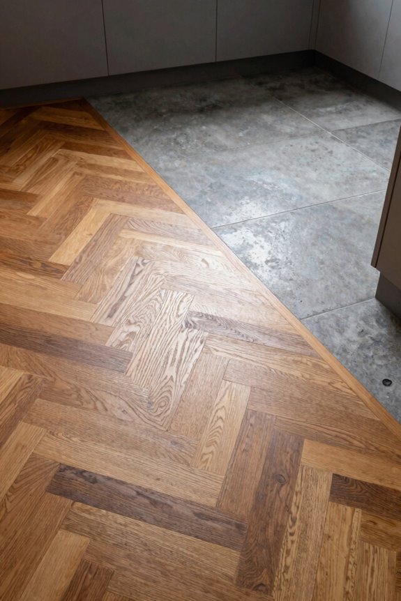7 Kitchen Flooring Ideas That Transform Your Space 5 mixed kitchen flooring contrasts beautifully ssksl