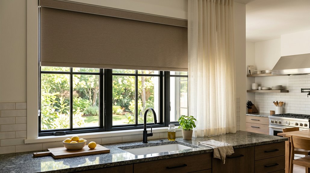 modern kitchen window treatment ideas
