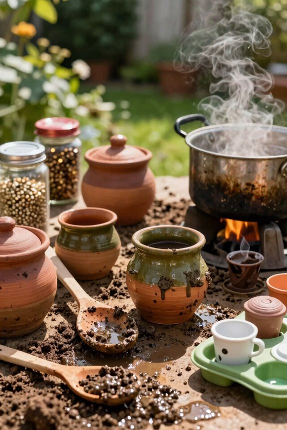 mud kitchen potion play ideas and recipes