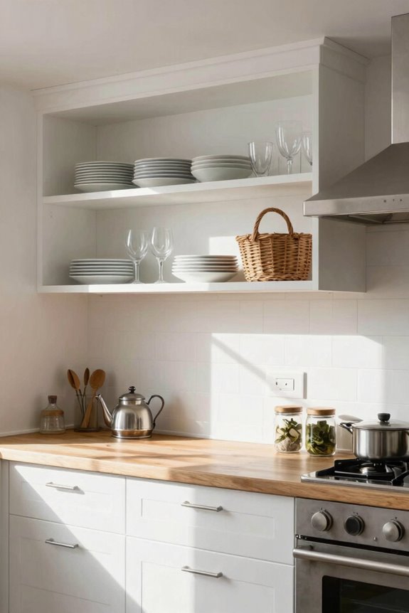 open shelving with lighting harmony