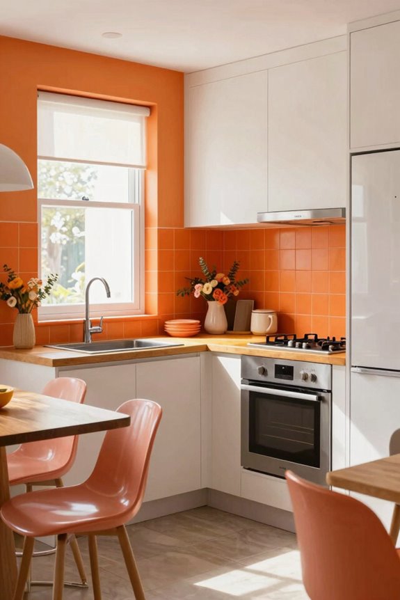 7 Orange Kitchen Design Styles That Transform Your Space 5 orange accents brighten small eat in spaces 5c8qr