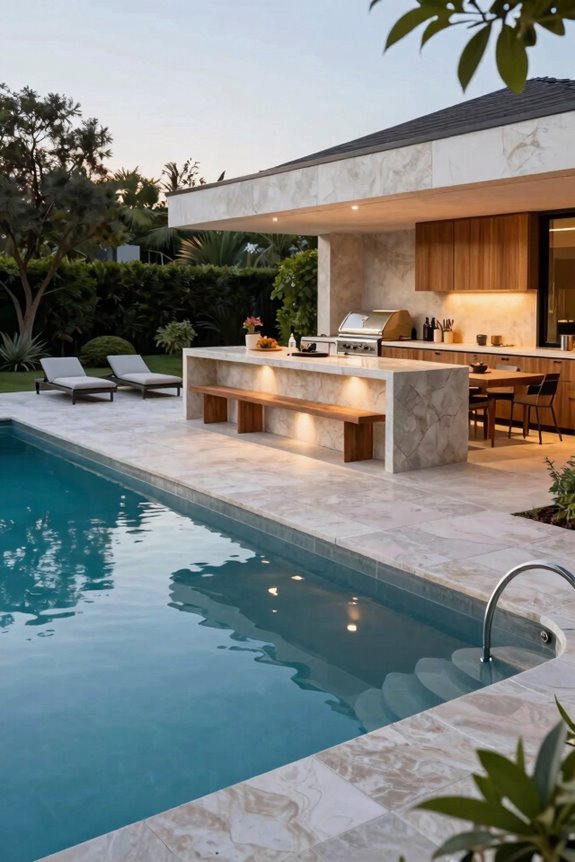 Pool and Outdoor Kitchen Layout Ideas to Maximize Your Backyard 8 outdoor kitchen poolside sightlines harmony