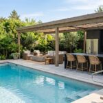 pool and outdoor kitchen layout ideas
