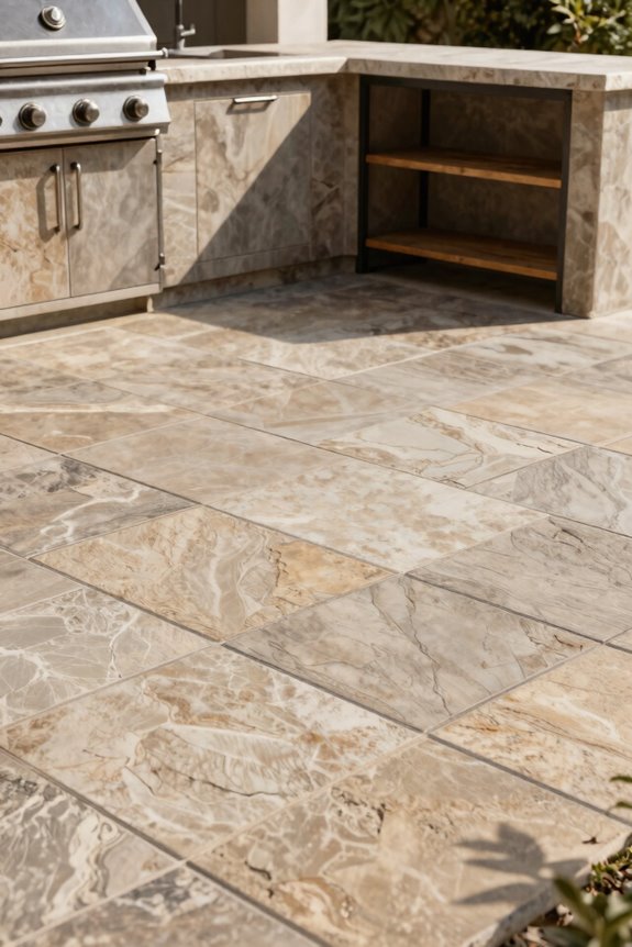 7 Outdoor Kitchen Tile Ideas That Transform Your Space 3 porcelain tiles durable low maintenance