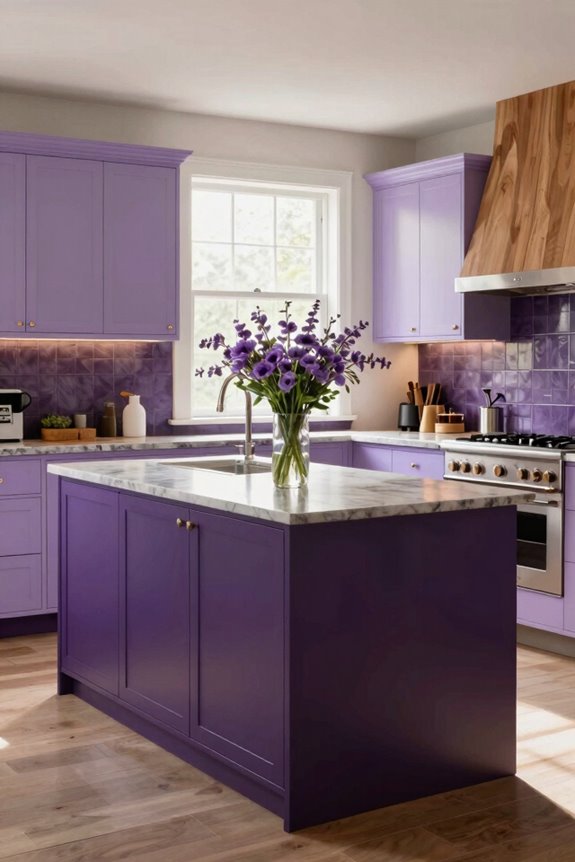 10 Purple Kitchen Ideas to Transform Your Space 10 purple island anchors bold calm contrasts