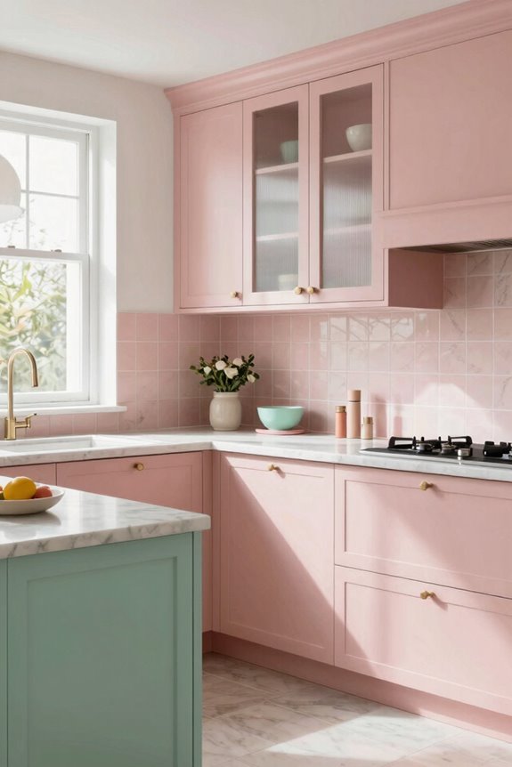 5 Pink Kitchen Ideas to Transform Your Space 1 soft pastels mint accents