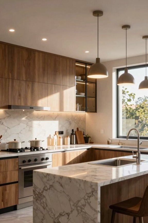 three layer kitchen lighting ambiance