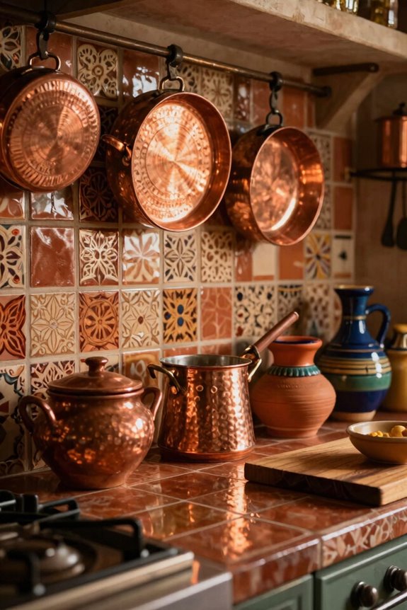 warm coppery kitchen lighting ambiance