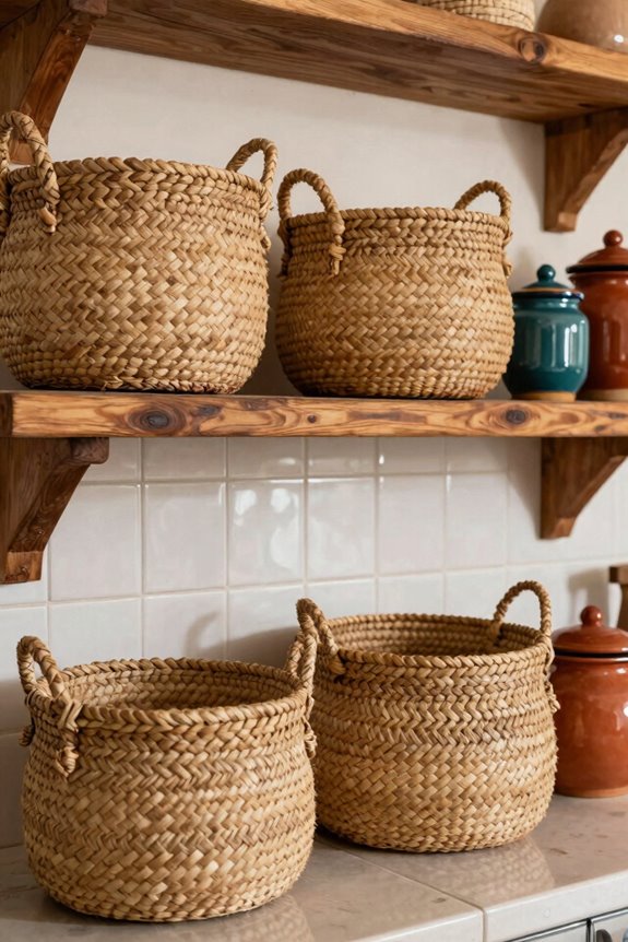 woven baskets rustic mexican storage